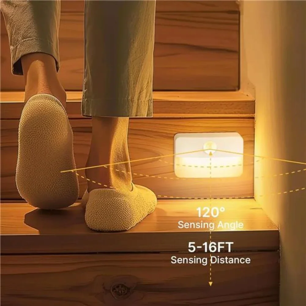 Motion Sensor Stair Light for Indoor Battery Operated Closet Lights Portable 8PK